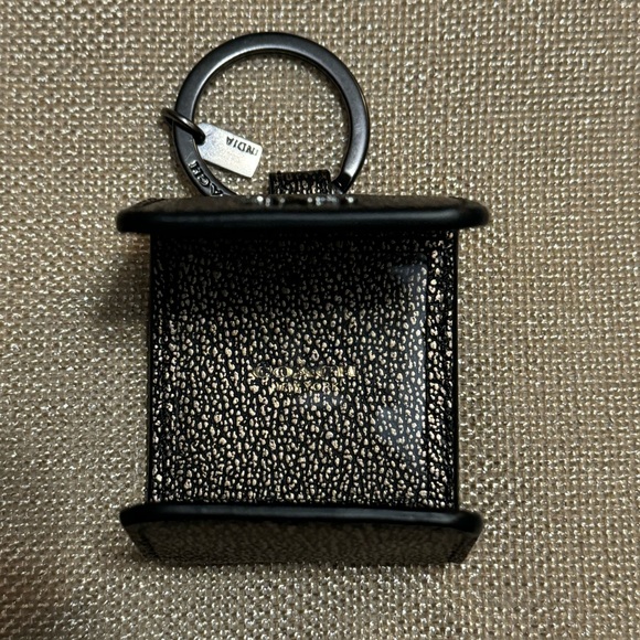 NWOT-COACH Gold and Black Leather Horse Carriage Photo Frame Bag Charm, Keychain - Picture 8 of 12